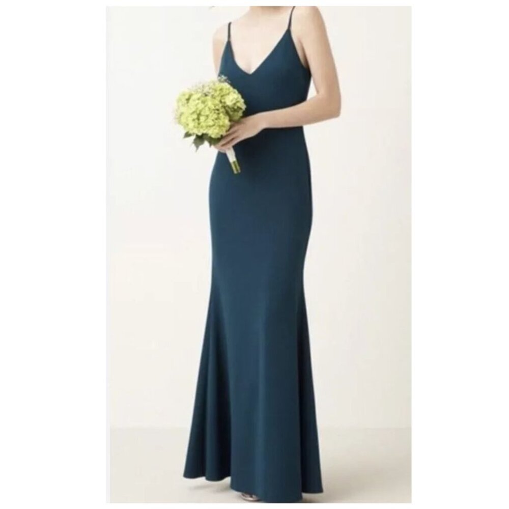 LULU'S Infinite Glory Dark Teal Crepe Knit Sleeveless Maxi Dress Women S NWT